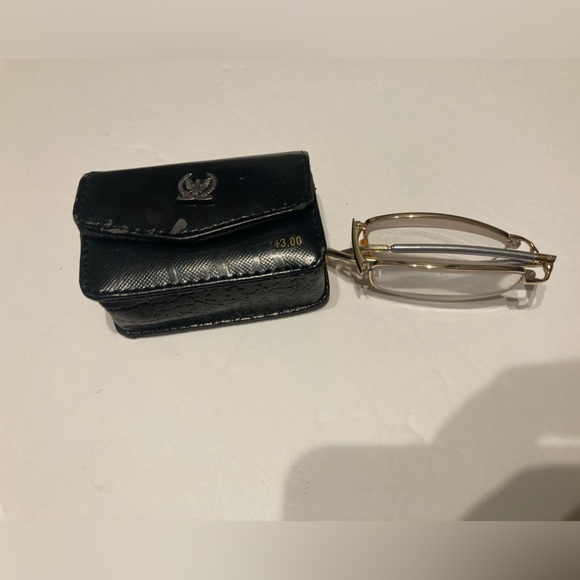 Foldable Reading Glasses Vintage Folding Spectacles w Case +3.00 - Picture 2 of 14